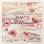 Posavasos De Vidrio Crema de Borgoña Rubor Floral Bridal Shower<br><div class="desc">Crema de Borgoña Rubor Floral Bridal Shower</div>