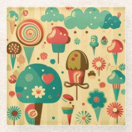 Posavasos De Vidrio Cremas de hielo cutáneo retro