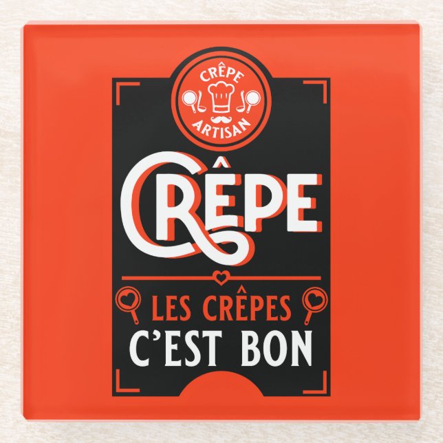 Posavasos De Vidrio Crepes franceses (Anverso)