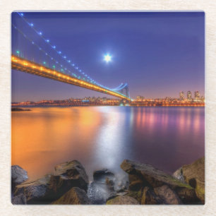 Posavasos De Vidrio Crepúsculo, George Washington BridgePalisades, NJ
