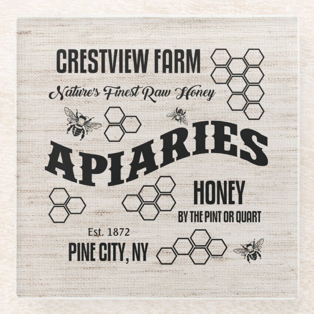 POSAVASOS DE VIDRIO CRESTVIEW FARM APIARIES (Anverso)