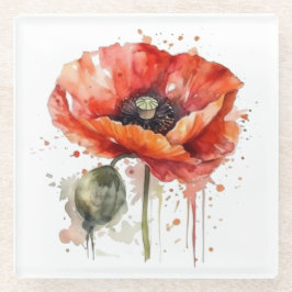 Posavasos De Vidrio Crimson Bloom