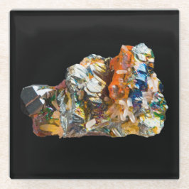 Posavasos De Vidrio Cristal hematista arcoiris