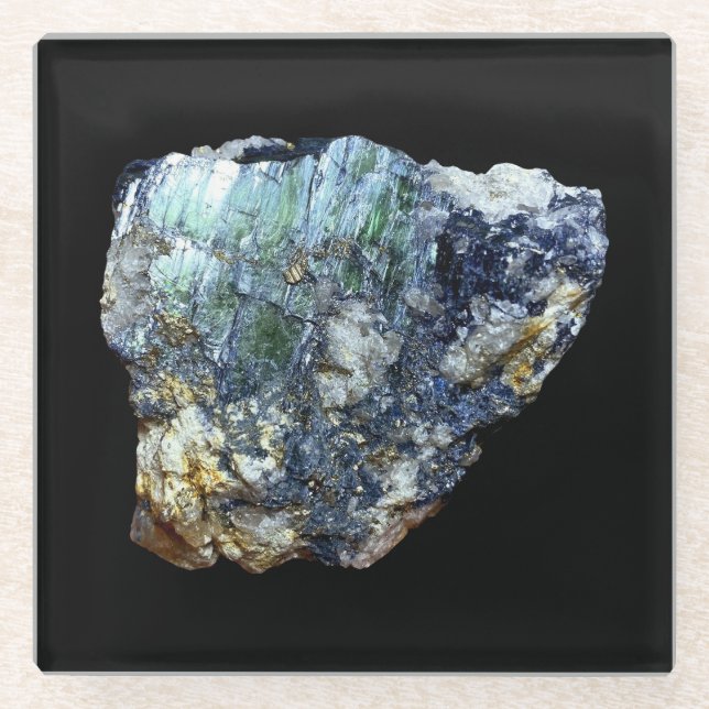 Posavasos De Vidrio Cristal Vivianita verde (Anverso)