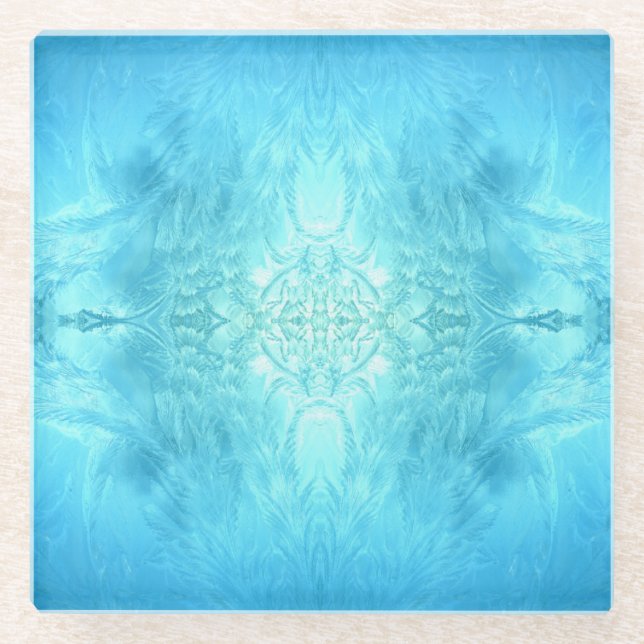 Posavasos De Vidrio cristales de hielo (Anverso)