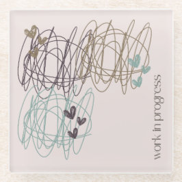 Posavasos De Vidrio Críticas y corazones - Trabajo en progreso