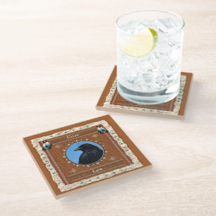 Posavasos De Vidrio Crow - Pasamanos de vidrio de ley
