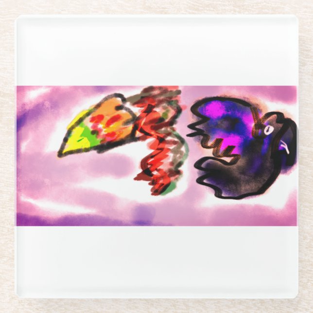 Posavasos De Vidrio Crow volando en otoño (Anverso)