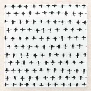 Posavasos De Vidrio Cruces negras de mano dibujadas geométricamente