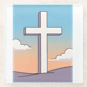 Posavasos De Vidrio Cruz Cristiana Inspiradora