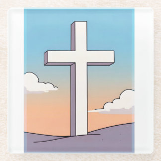 Posavasos De Vidrio Cruz Cristiana Inspiradora