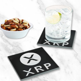 Posavasos De Vidrio Crypto Black and White Favor XRP Upscale