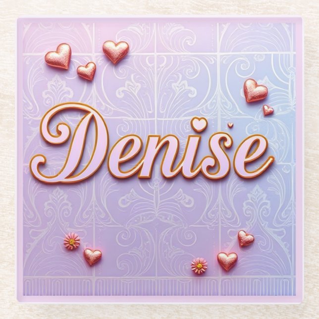 Posavasos de vidrio cuadrado con gradiente Denise  (Anverso)