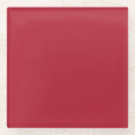Posavasos de vidrio cuadrado de color Navidad rojo