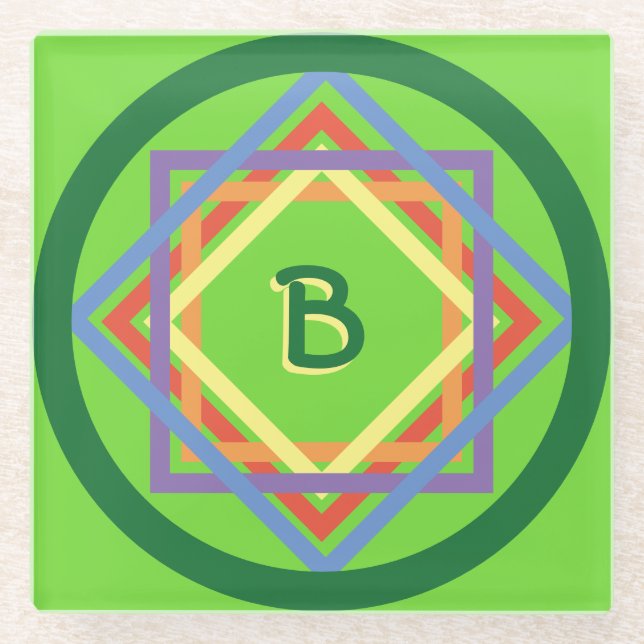 Posavasos De Vidrio Cuadrados de la montaña rusa - Arcoiris (Anverso)