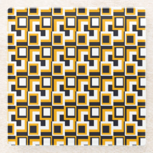 Posavasos De Vidrio Cuadrados geométricos: impresión sin soldadura