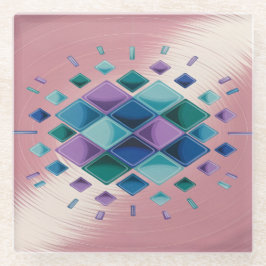 Posavasos De Vidrio Cuadrados Monasterio Metálico De Vidrio Rosa