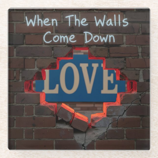 Posavasos De Vidrio Cuando bajan las paredes (Anverso)