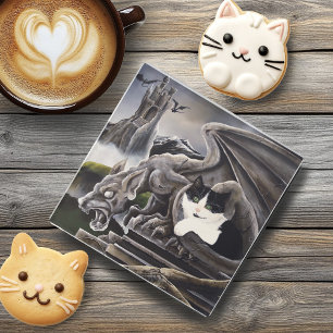 Posavasos De Vidrio Cuasi y Gargoyle