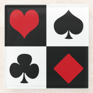 Posavasos De Vidrio Cuatro juegos de la tarjeta