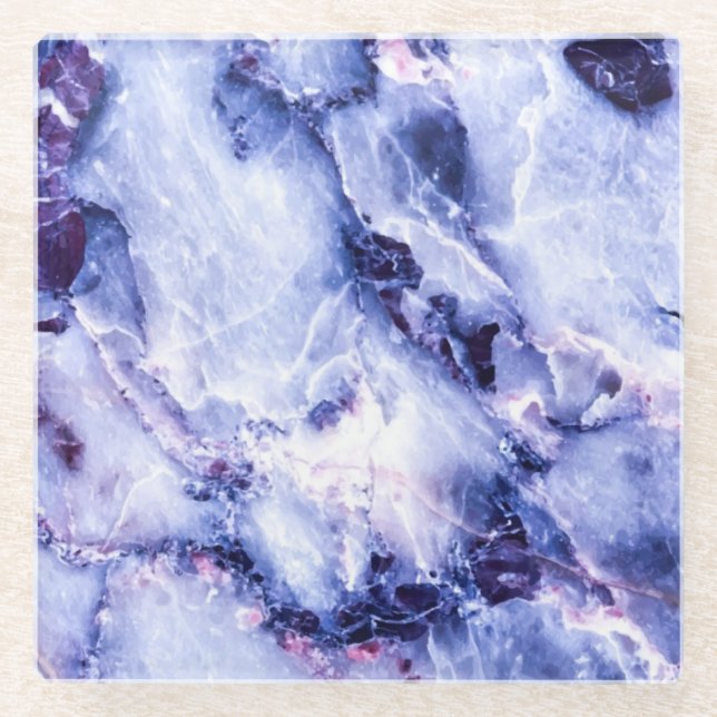 Posavasos De Vidrio Cubeta de vidrio de mármol púrpura de ciruela (Anverso)
