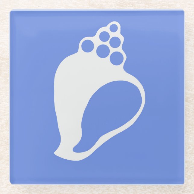 Posavasos De Vidrio Cubierta azul (Anverso)