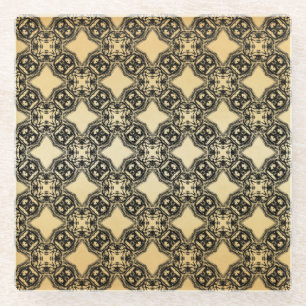 Posavasos De Vidrio Cubierta de estampado de colinas de diamante negro