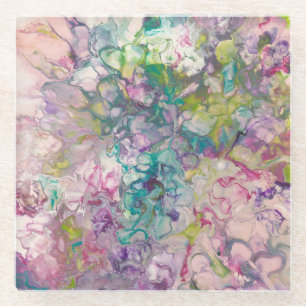 Posavasos De Vidrio Cubierta de mosaico de vidrio cuadrado