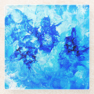 Posavasos De Vidrio Cubierta de tinta con escayola de arte abstracto a