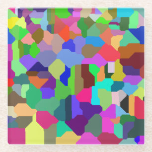 Posavasos De Vidrio Cubierta de vidrio de mosaico de bloques