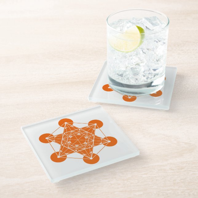 Posavasos De Vidrio Cubo de Metatron (Angular)