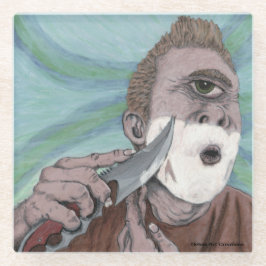 Posavasos De Vidrio Cuchillo griego de cíclopes con escoria de vidrio 