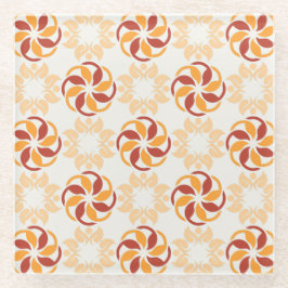 Posavasos De Vidrio Cuenca de flores simétricas espléndidas