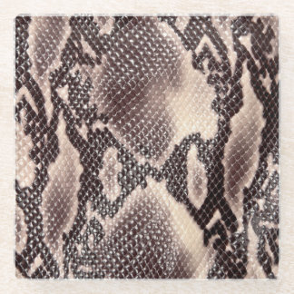 Posavasos De Vidrio Cuero de serpiente: textura marrón sin costura