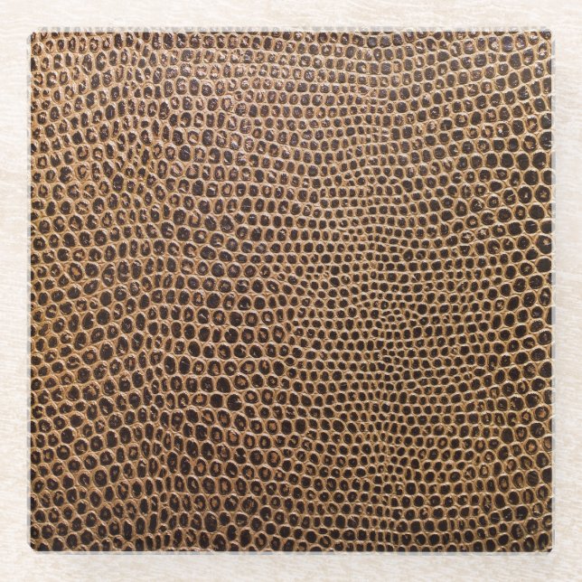 Posavasos De Vidrio Cuero oscuro: fondo elegante y simple (Anverso)