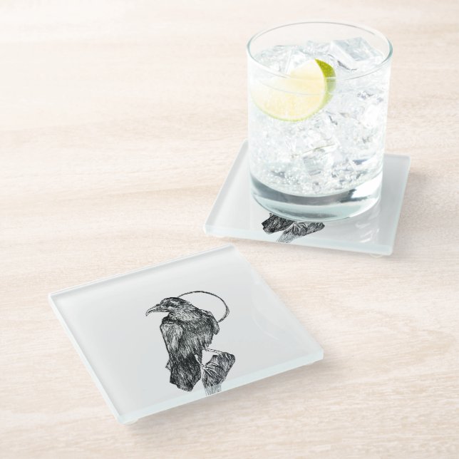 Posavasos De Vidrio Cuervo Amistoso (Angular)