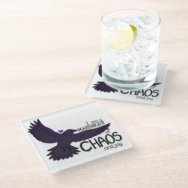 Posavasos De Vidrio Cuervo del Caos (Angular)