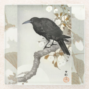 Posavasos De Vidrio Cuervo Koson Pájaro Japonés Cuervo