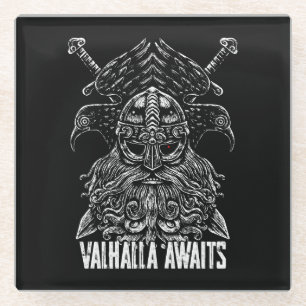 Posavasos De Vidrio Cuervos de Odín Mitología Vikinga Valhalla espera