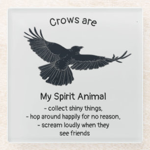 Posavasos De Vidrio Cuervos Divertidos Animal Espiritual Humor Cita Tó