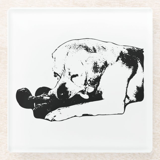 Posavasos De Vidrio Cuidar el favorito (Anverso)