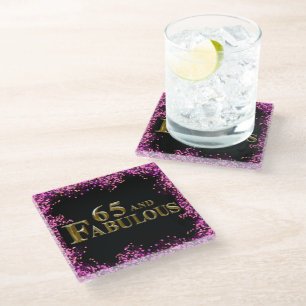 Posavasos De Vidrio Cumpleaños 65