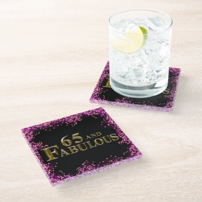 Posavasos De Vidrio Cumpleaños 65 (Angular)