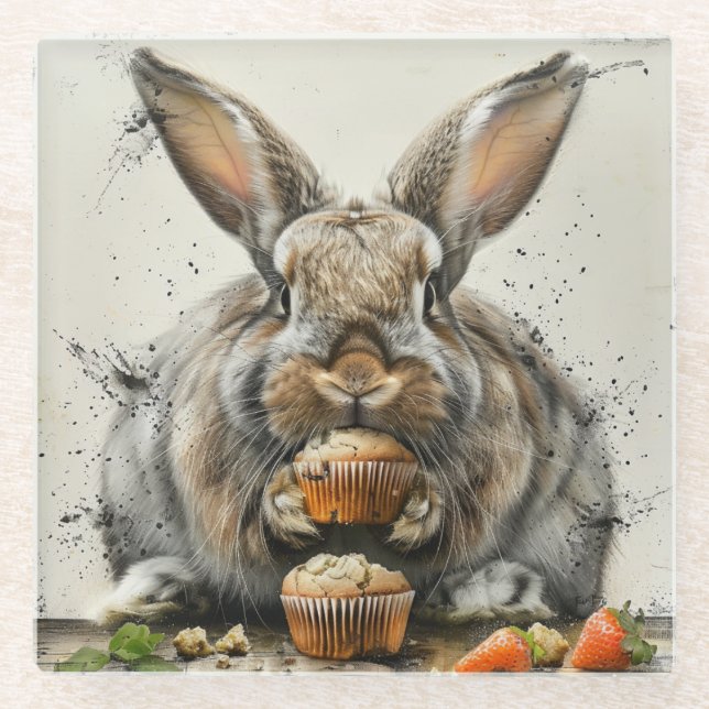 Posavasos De Vidrio Cumpleaños de Bunny
