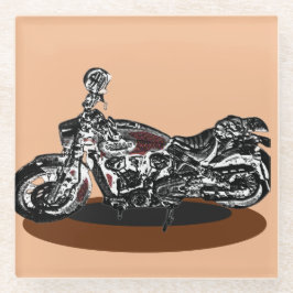 Posavasos De Vidrio Cumpleaños de Indian MotorBike