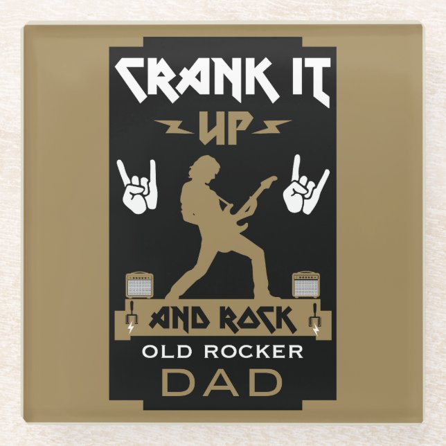 Posavasos De Vidrio Cumpleaños de Rockers de 40 años (Anverso)