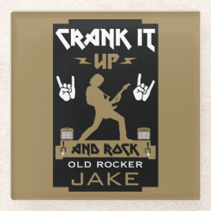 Posavasos De Vidrio Cumpleaños de Rockers de 60 años