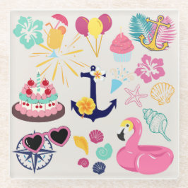 Posavasos De Vidrio Cumpleaños Náutico Adorable