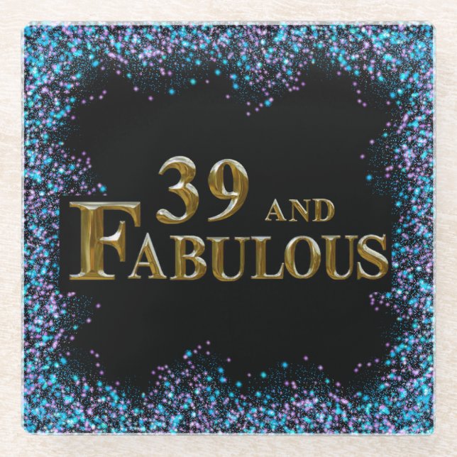 Posavasos De Vidrio Cumpleaños número 39 (Anverso)