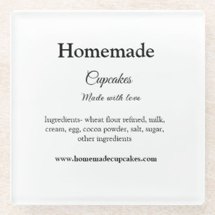 Posavasos De Vidrio Cupcakes caseros hechos con amor agregar texto sit